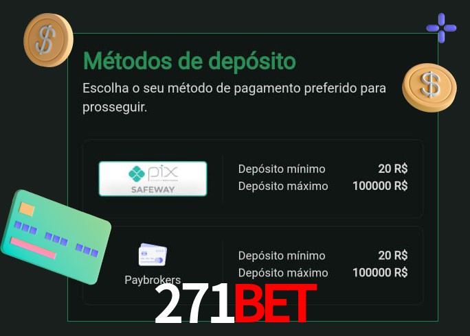 O cassino 271bet oferece uma grande variedade de métodos de pagamento